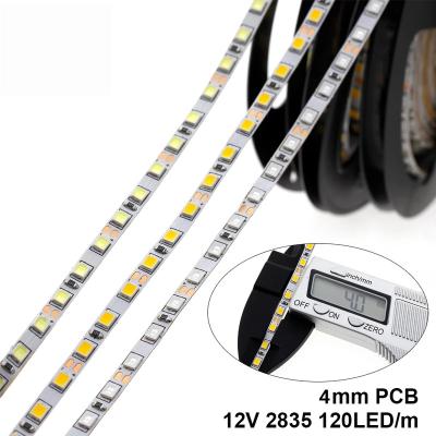 China Festival 12VDC 4mm narrow warm white 120led 2835 led strip light as atmosphere lighting for sale