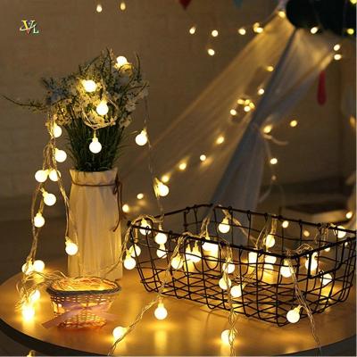 China Decoration Lighting Warm White LED Ball String Lights AC220V EU Plug Battery Box USB Christmas Fairy Lights Garden Holiday Lighting for sale