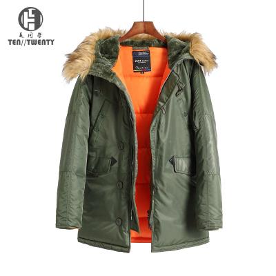 China OEM Custom Winter Outdoor Oversized Coat Anti-wrinkle Logo Streetwear Plus Size Warm Men Parka Jacket Long for sale