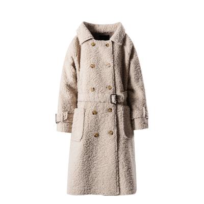 China Women Windproof Teddy Coat Fashion Wholesale Custom Made Long Oversized Lamb Sheepskin Classic Jacket Faux Fur Jacket for sale