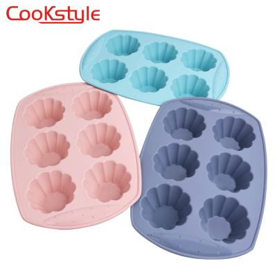 China Amazon Viable Hot Selling 6-Cavity Flower Cake Mold With Thickened Mousse Cup DIY Chocolate Mold With Paper Card Packing for sale