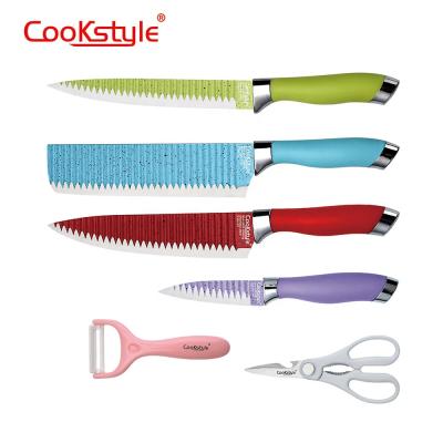 China Best Sustainable Selling Colorful Products 5 Pcs Stainless Steel Kitchen Knife Set For Cookware for sale