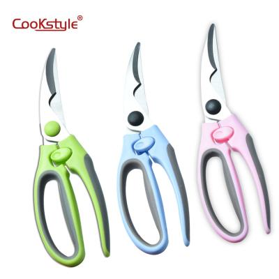 China Comfortable Handle Home Kitchen Maid Handle TPR Locking Sharp Kitchen Shears And Multi Purpose Professional Scissors for sale