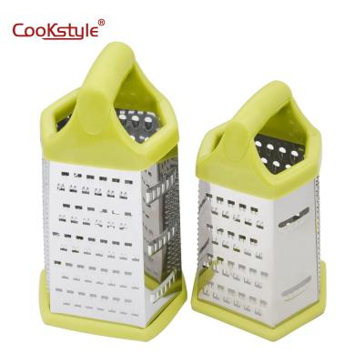 China Best Sustainable Selling Kitchen Instruments 6 Sides Stainless Steel Box Grater For Vegetable Tools for sale