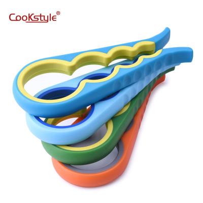 China Sustainable Amazon hot sales friendly-use TPR material 4 in 1 box opener with soft grips for different sides handle for sale