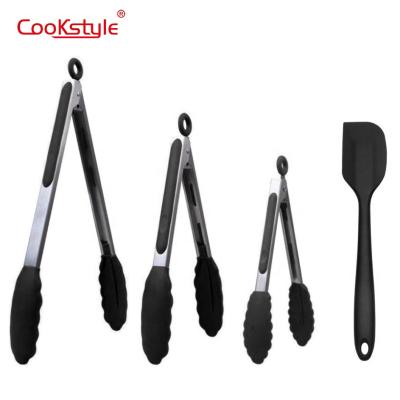 China Wholesale Home Viable 9 Inch And 12 Inch Stainless Steel Food Tongs Set For Cooking Tools for sale