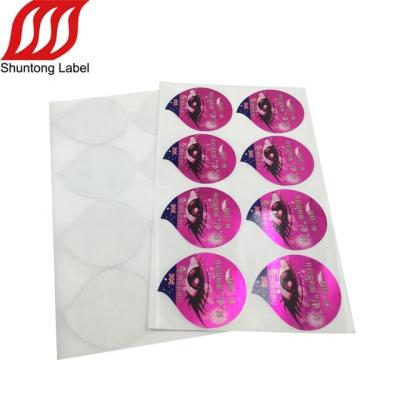 China Silver Waterproof Half-glue Stamping Foil Label Sticker For Cosmetic Boxes Sales Without Residue Sticker for sale