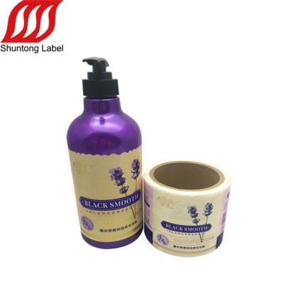 China Hot Selling Bottle Label Shampoo Waterproof Adhesive Label Paper Waterproof Plastic Label Roll for sale