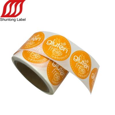 China Waterproof Synthetic Paper Bottle Label Roll Logo Label Sticker Printing for sale