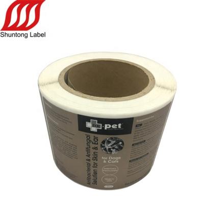 China Recycled Waterproof Custom Made Cosmetic Label Sticker Kraft Paper Stickers Roll for sale