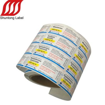 China Custom Paper Pill Bottle Sticker for 10ml Pill Vial Bottle Labels Waterproof Quick Supplier for sale