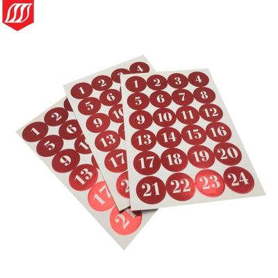 China Waterproof UV protection die cut colorful paper sticker label sheet custom number sticker for sale