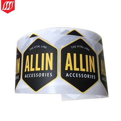 China Promotion Logo Sticker Motorcycle Wall PVC Waterproof Permanent UV Resistant Adhesive Sticker In Roll for sale