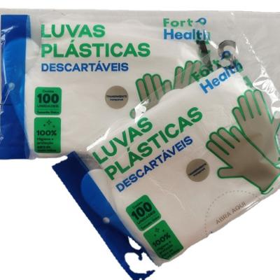 China Wholesale Disposable Waterproof Plastic One Use Cleaning Gloves With Punch Hole for sale