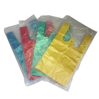 China Disposable Cheap T Shirt Plastic Bag HDPE T Shirt Bags On Roll for sale