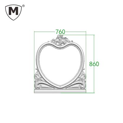 China Waterproof Popular 58# Heart Shape ABS Mirror Frame With Mirror For Bedroom for sale