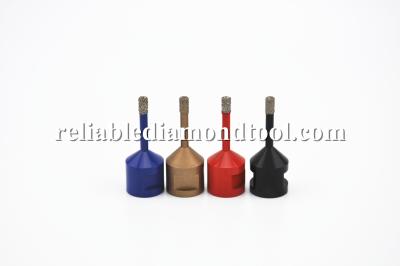 China 65mm Grit Hexagonal Shank Vacuum Brazed Drill Bits For Stone Plastic Tube Package for sale