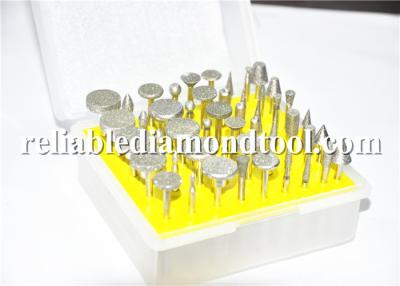 China 120 / 200 Grit Mini Drills Diamond Mounted Points 50Pcs Per Set 1/8” Shank for sale