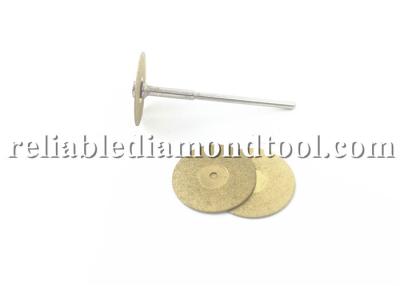 China Titanium Coating Golden Diamond Mounted Points 35mm Dia With Shank Mandrel for sale