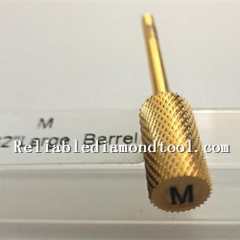 China Golden Antibacterial Carbide Nail Bit / Ceramic Nail Drill Bit For Nail Large Barrel for sale