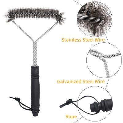 China Strong Easily Cleaned BBQ Grill Stainless Steel BBQ Brush For Grill Grill BBQ Cleaning Cleaner Brush for sale