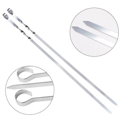 China BBQ Accessories Metal Stainless Steel Grill Easily Cleaned BBQ Spits Stick Kabob Cyprus Grill Skewers for sale