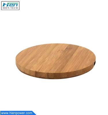 China Hexagon Eco-friendly Bamboo Square Shape Regular Polygon LOGO Wireless Charger Pad Mobile Phone Customized for sale