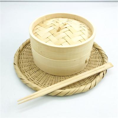 China Sustainable High Quality Mini A-Layer Small Bamboo Steamer For Dim Sum for sale