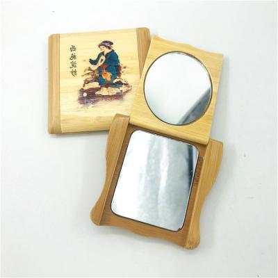 China Eco-Friendly Pocket Mirror/Hand Mirror/Compact Mirror Bamboo Cosmetic Mirror for sale