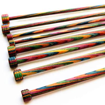 China Unique knitting needles [factory direct sales] smooth wooden colorful colorful needles knitting needles for sale