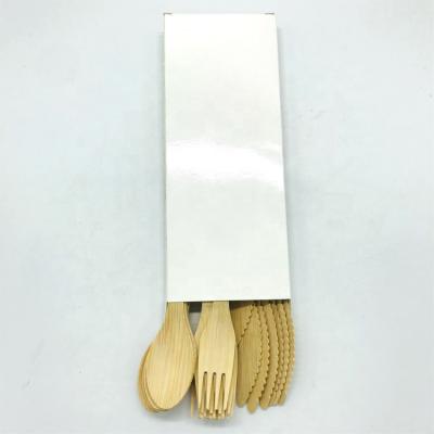 China Disposable All Natural Catering Disposable Natural Bamboo Cutlery Spoon Fork Bamboo Knife for sale