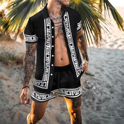 China Wholesale 2022 QUICK DRY China Plus Size Shirt T-Shirt Shorts New Hawaiian Full Print Beachwear Men's Shirt Set Set for sale