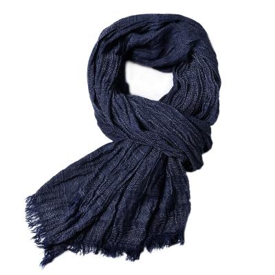 China 2022 eco-friendly pure color fringed men direct wholesale European and American yarn-dyed new fashion women's scarf factory spot scarf for sale