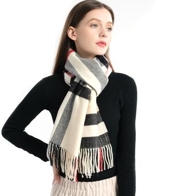 China 2020 Autumn And Winter New Fashion Retro Woolen Woolen Plaid Scarf Tassel Shawl Female Bag Scarf For Men And Women for sale