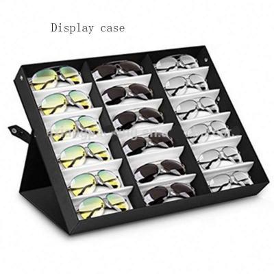 China Classic Sunglasses Hot Selling Eyewear Display Storage Case Tray Slot Sunglass Showcase Case 18 for sale