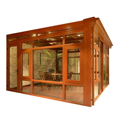 China Custom European Style Outdoor Garden Thermal Insulation And Shading Tempered Glass Outdoor Sun Room for sale