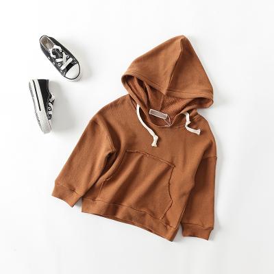 China Kids Breathable Plain Color Children Sweater Cotton Unisex Hooded Sweater Wholesale for sale