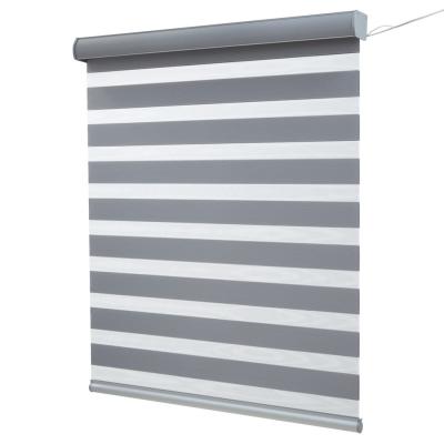 China Blackout Customized Size Roll Curtain Roll Fabric Double Shading Zebra Blinds for sale