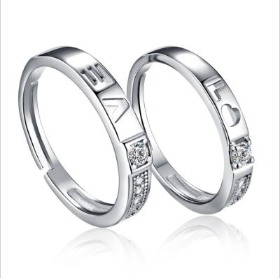 China FASHIONABLE simple 925 sterling silver lovers ring men and women to ring love opening creative lovers ring qixi ornaments for sale