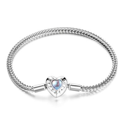 China CLASSIC New Love Moonstone Bracelet Base Platinum Plated Silver S925 Bracelet SCB223 Spot for sale