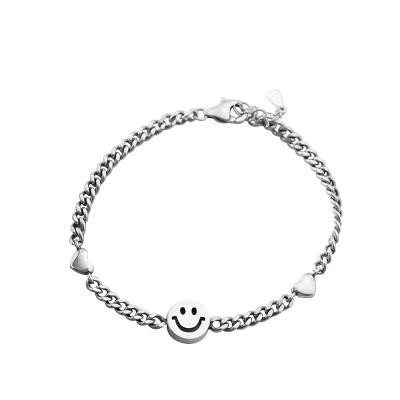 China BAGREER YC4065SL Hot Selling Silver Chain Bracelets Retro Love Design 925 Silver Smiley Face Jewelry for sale