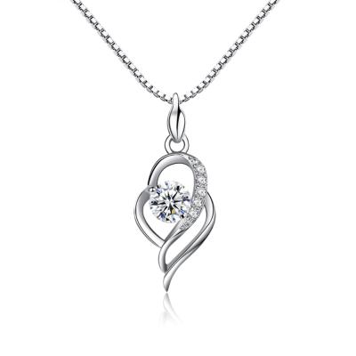 China BAGREER P1816 Women Fashion Love Heart Shape CLASSIC Pendant 925 Sterling Silver Luxury Necklace Jewelry for sale