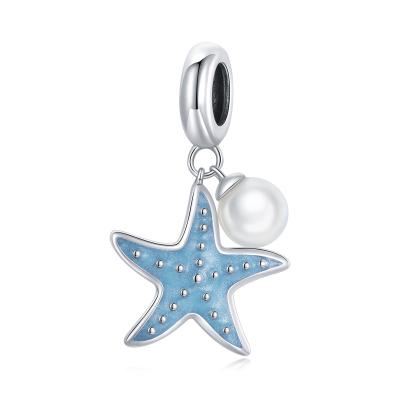 China Cool Summer BOHEMIA Oil Drop Starfish Accessories Pendant Bead Blue DIY Accessories SCC1807 for sale