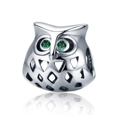 China 925 loose cute European and American cute animals of the other silver bead beads fashion DIY bracelet SCC424 of the owl for sale