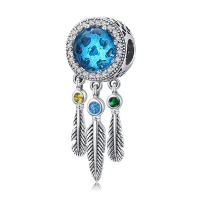 China New creative sterling silver blue beaded accessories diy Hiphop dream catcher foreign trade bracelet SCC1384 for sale