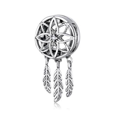 China Cute Sterling Silver Net Loose Beads S925 Jewelry Beads DIY Bracelet Accessories Dream Catcher SCX115 for sale