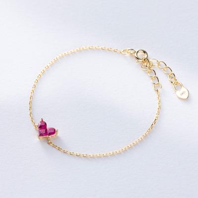 China CLASSIC BAGREER YC0010N Delicate Customized Customized 925 Silver Heart Charm Gold Plated Bangle Friendship Bracelets for sale