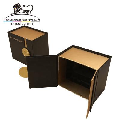 China Handmade high quality black matte cosmetics packaging box for cream box and serum packaging gift box for sale