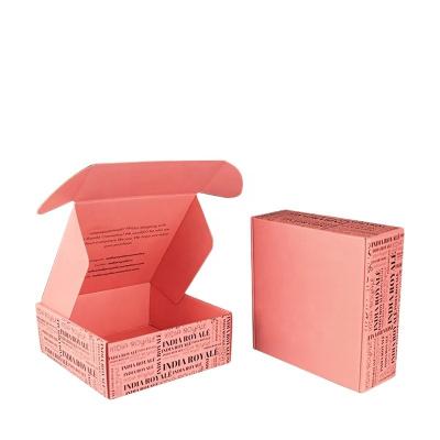 China Custom Biodegradable Rose Pink Colors Shipping Boxes Logo For Garment Shipment Clothes Recycled for sale