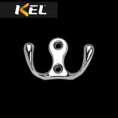 China Furniture Hardware Coat Towel Hanger Hooks Metal Double Stocked Zinc Alloy Hook for sale